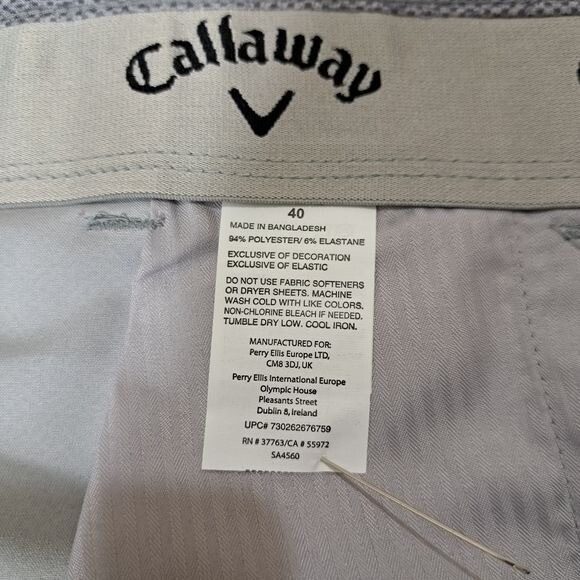 Callaway V Men's Active Waistband Quiet‎ Shade Gray Golf Shorts Size 40W - Picture 7 of 13